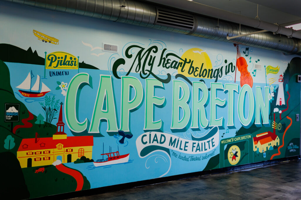 My heart belongs to Cape Breton mural at Shop the Fiddle. 