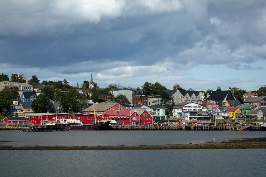 A view of Lunenburg showcasing all the colourful buildings. 
